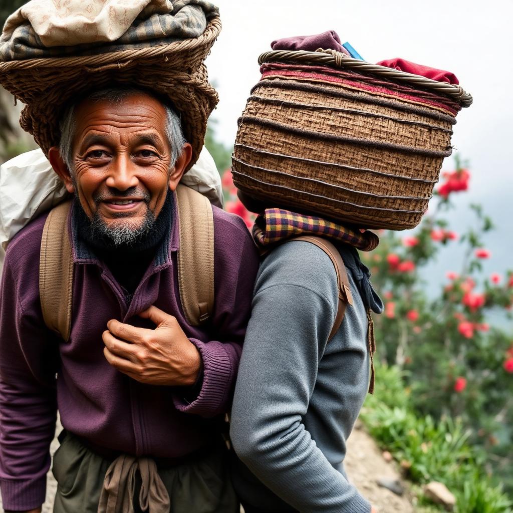 Local porters on the trail